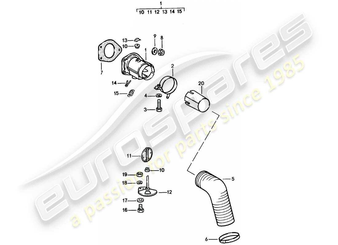 porsche 911 (1982) heating air supply part diagram