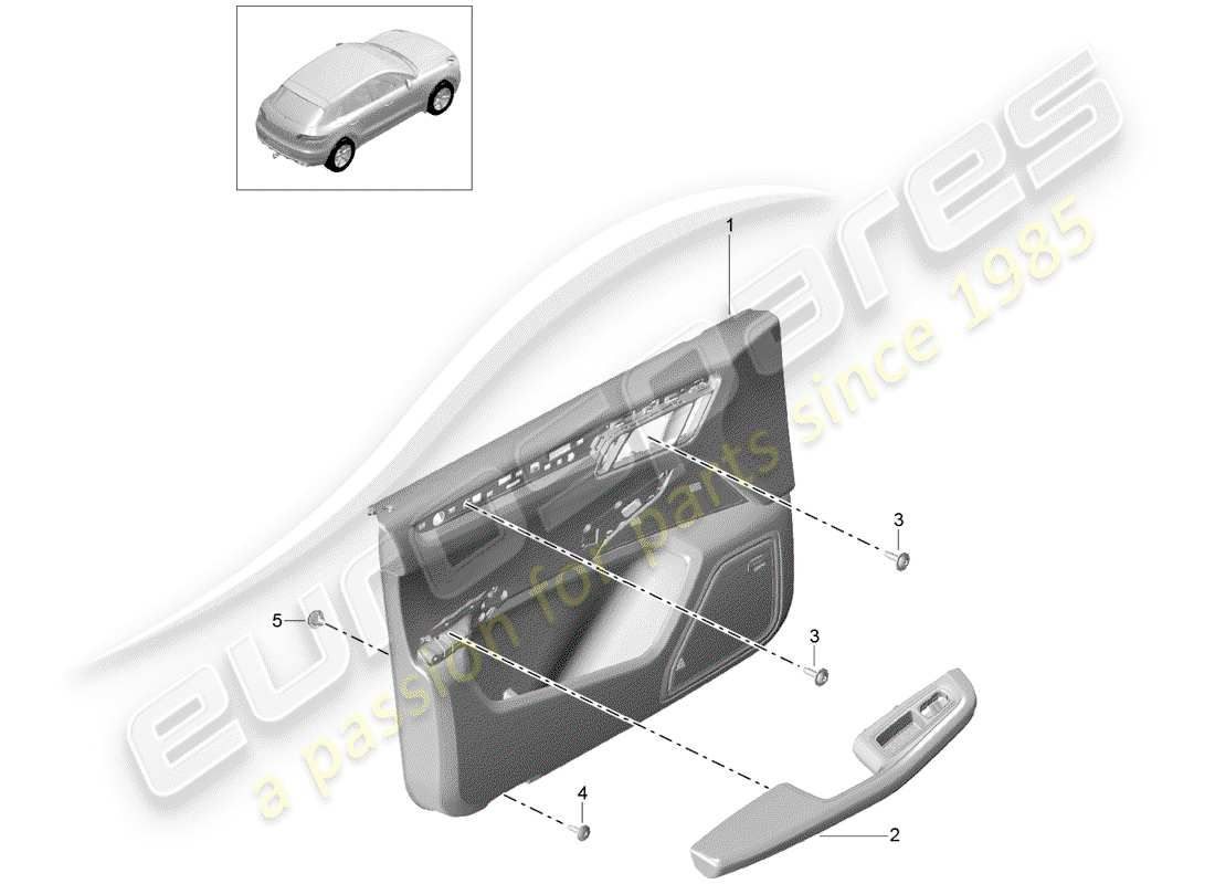 porsche macan (2018) door panel part diagram