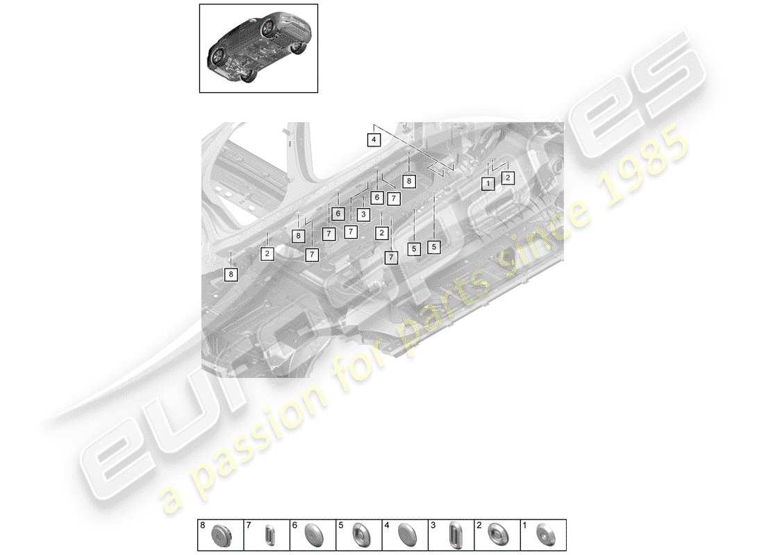 porsche cayenne e3 (2018) plug part diagram