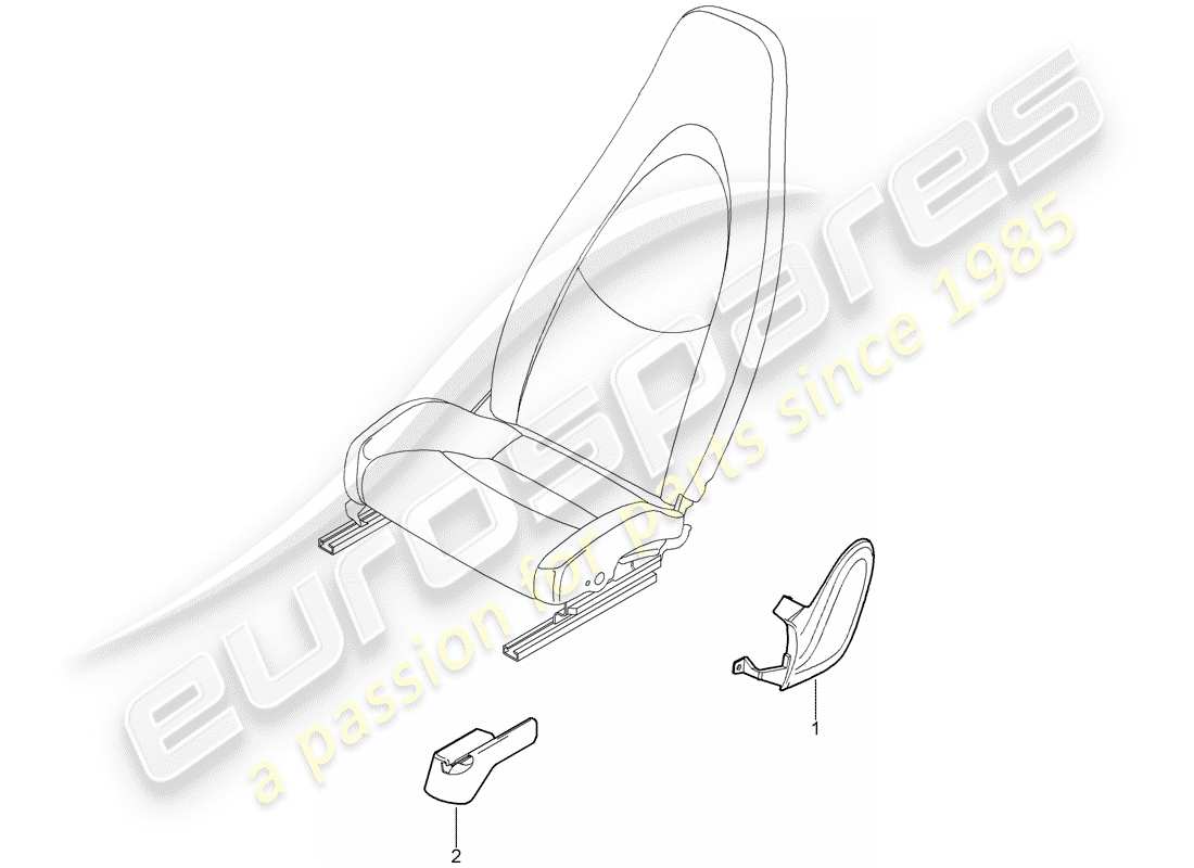 porsche cayman 987 (2008) front seat part diagram