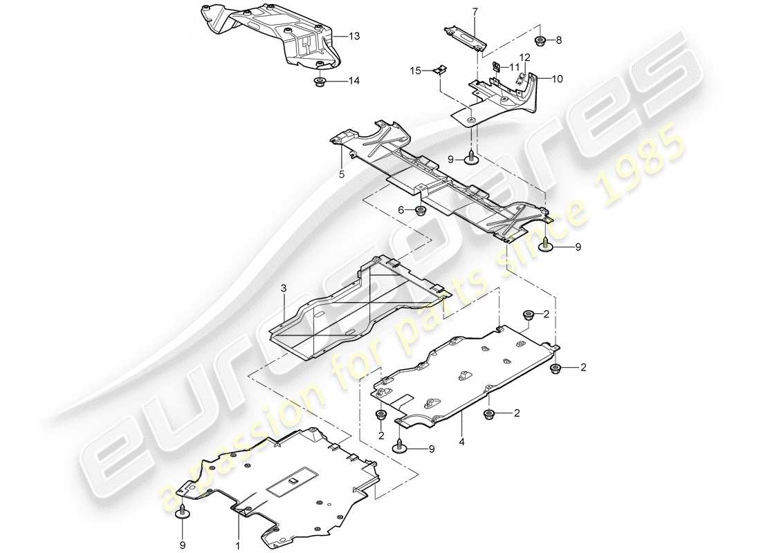 porsche cayman 987 (2008) trims part diagram