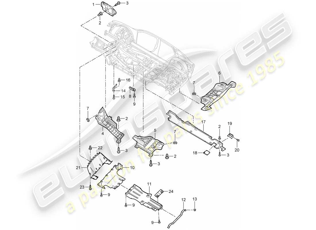 porsche cayenne (2009) lining part diagram