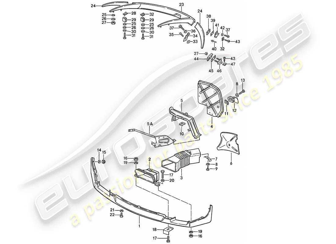 porsche 928 (1979) spoiler part diagram