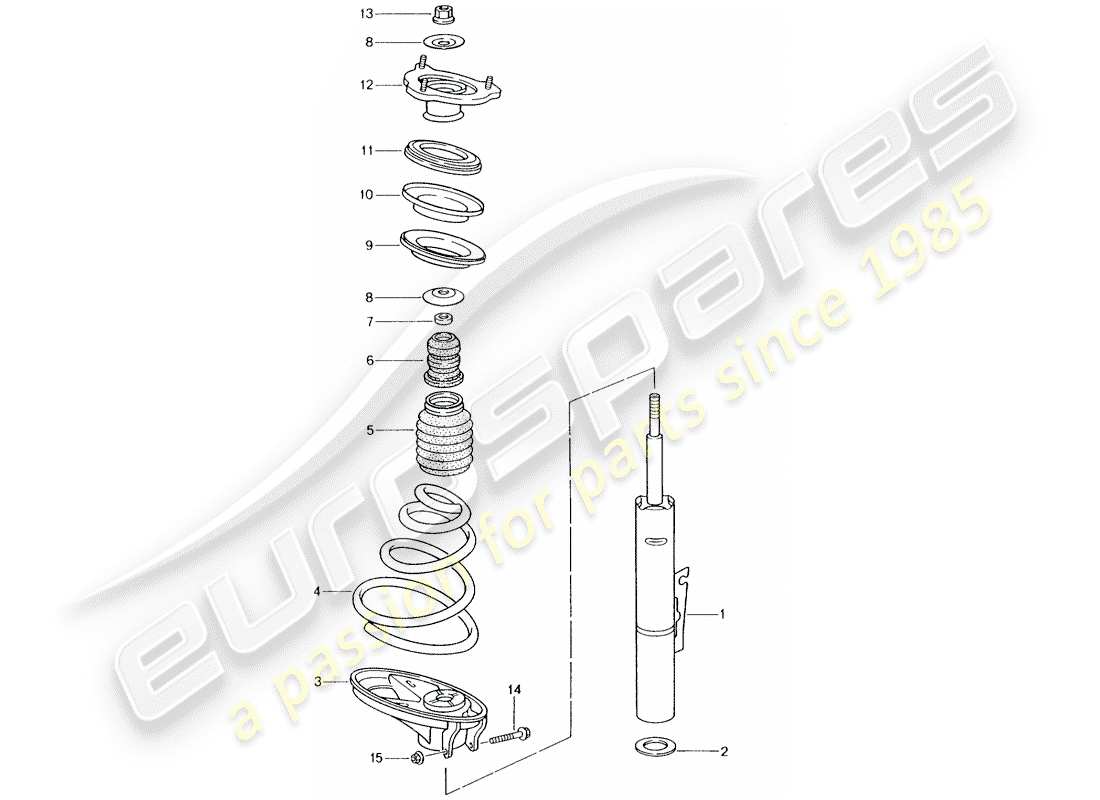 porsche 996 (2004) suspension - shock absorber - d - mj 1999>> part diagram