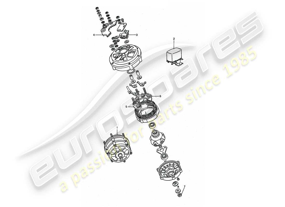 porsche 911 turbo (1977) alternator part diagram