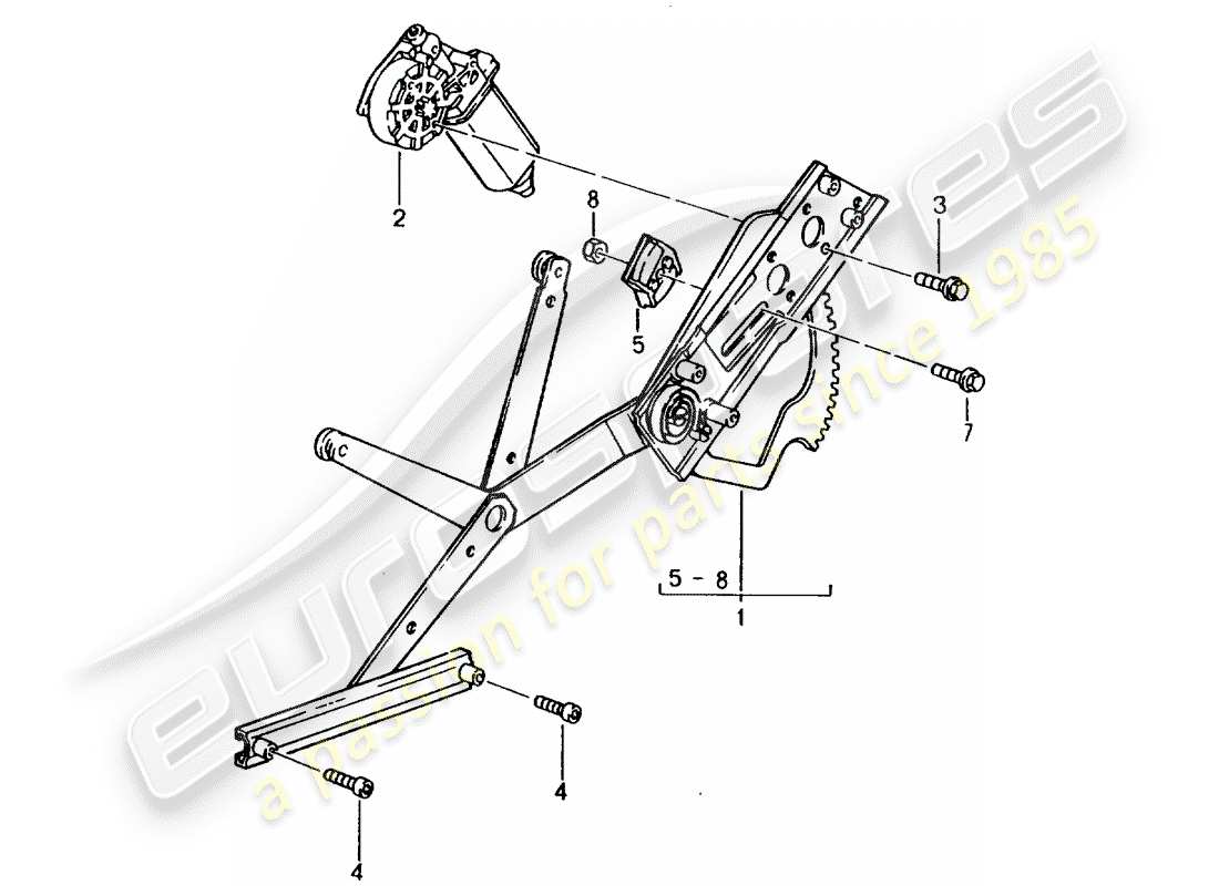 porsche 993 (1996) window regulator - electric part diagram