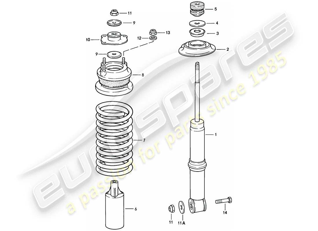 porsche 928 (1980) suspension - front axle part diagram