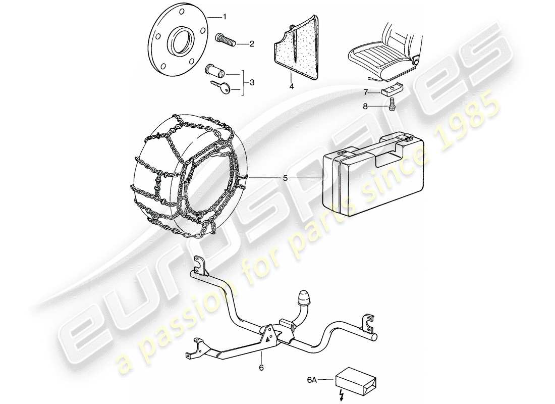 porsche 928 (1980) accessories part diagram