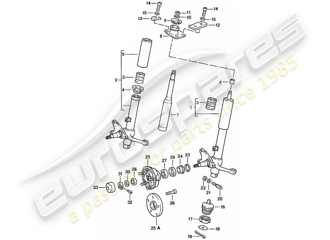 porsche 911 (1980) shock absorber strut - lubricants part diagram