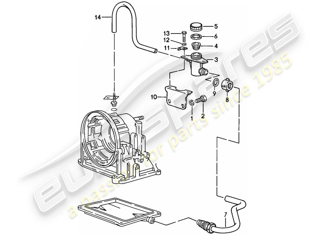 porsche 944 (1983) oil inlet - automatic transmission part diagram