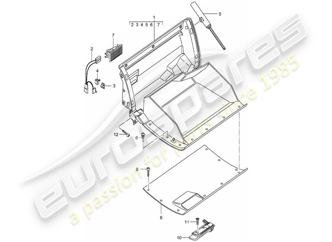 porsche 996 gt3 (2004) glove box - d - mj 2002>> part diagram