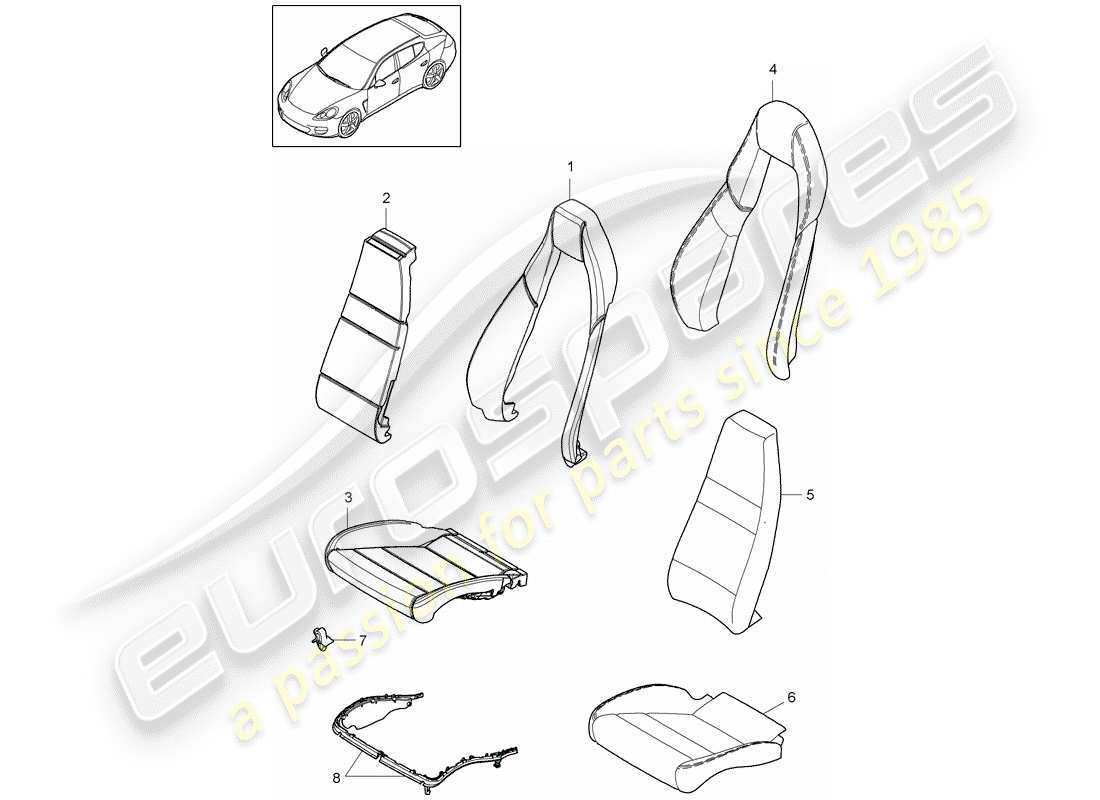 porsche panamera 970 (2012) foam part part diagram