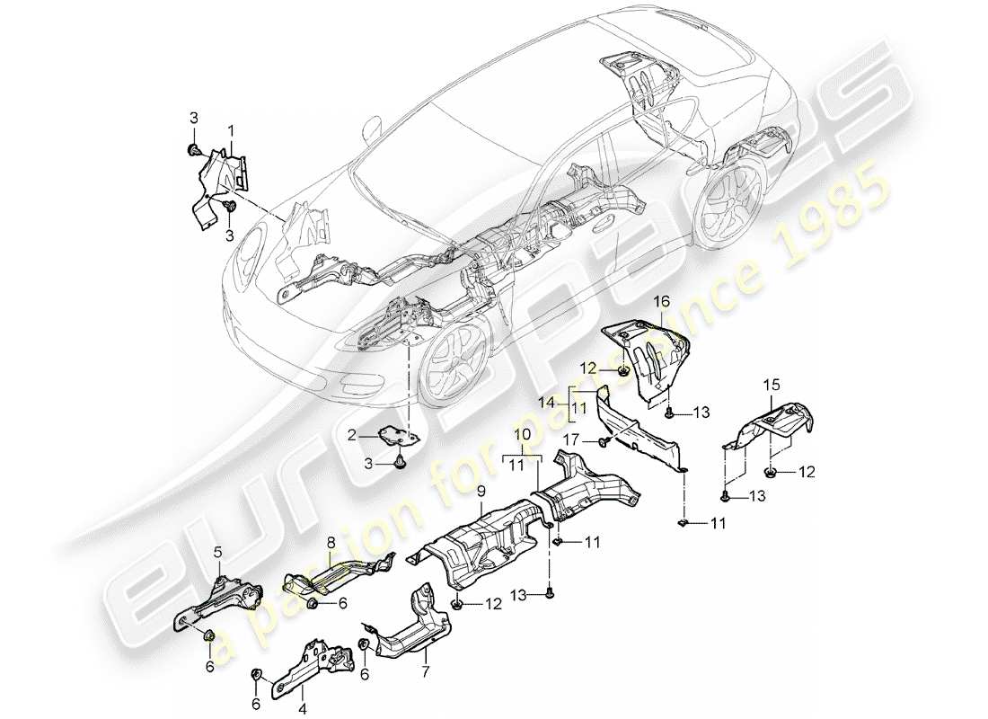 porsche panamera 970 (2012) trims part diagram