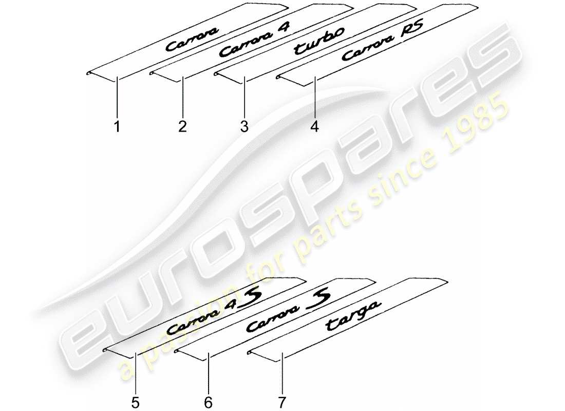 porsche tequipment catalogue (1998) scuff plate - sill panel part diagram