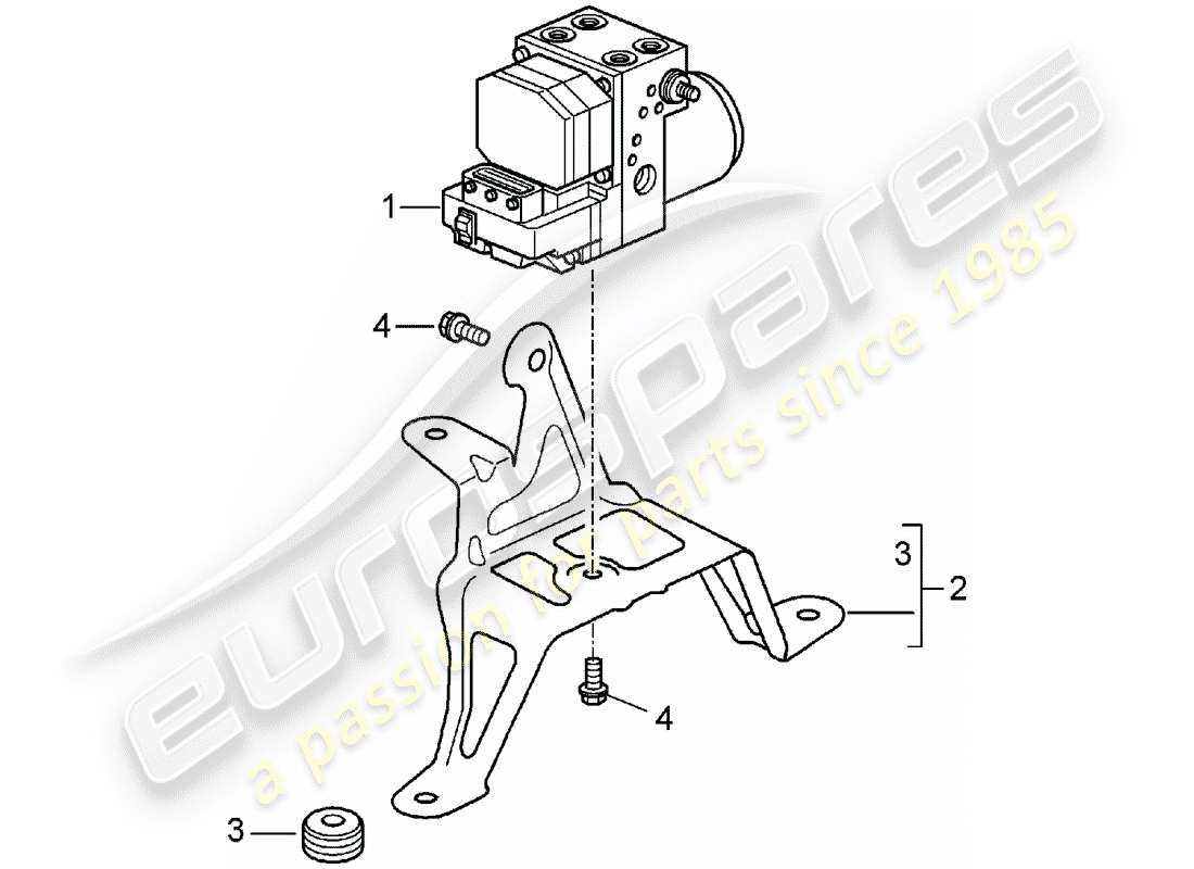 porsche 996 gt3 (2005) hydraulic unit - anti-locking brake syst. -abs- - control - hydraulic unit - anti-locking brake syst. -abs- - control - d - mj 2004>> part diagram