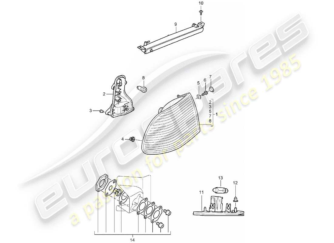 porsche cayenne (2005) rear light part diagram