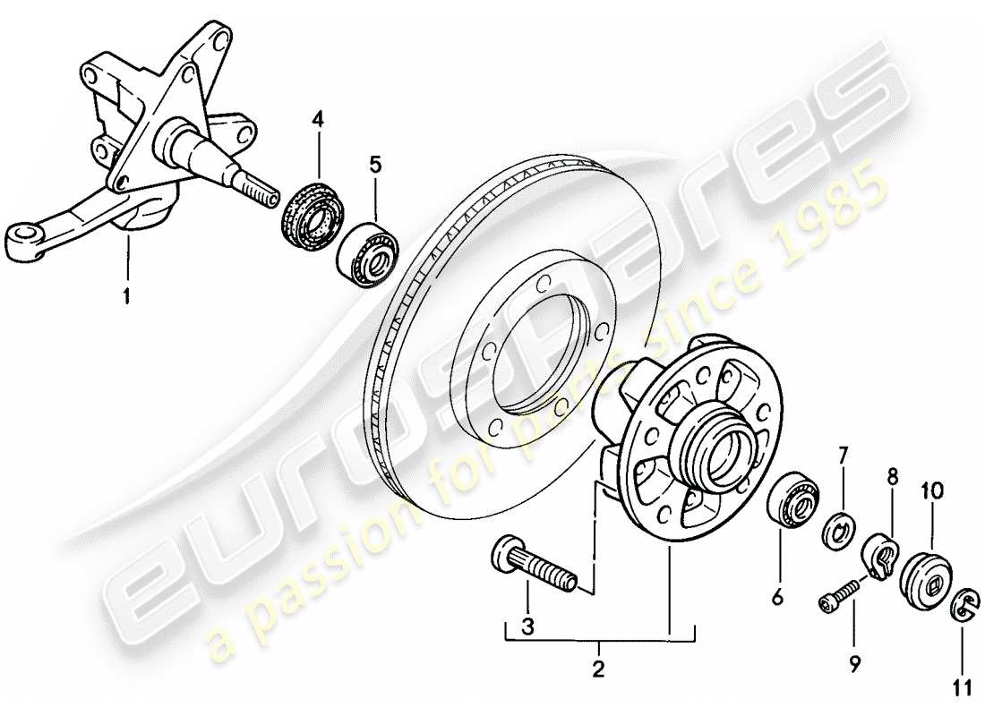 porsche 944 (1983) steering knuckle - lubricants part diagram