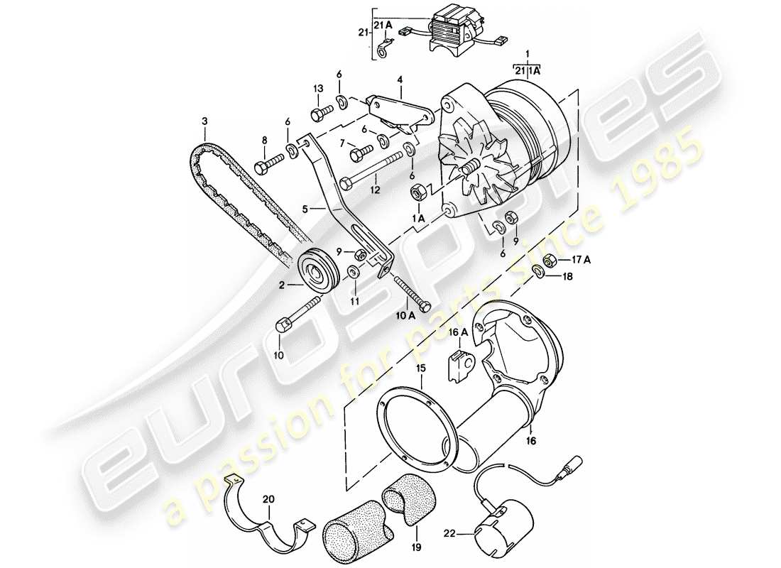 porsche 928 (1983) alternator part diagram