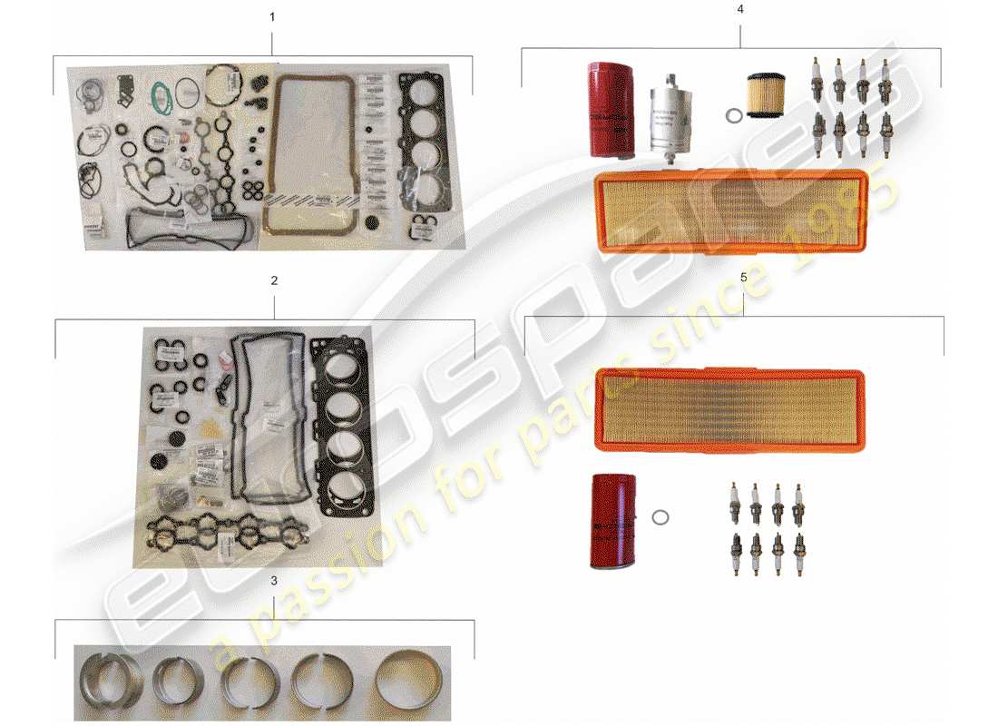 porsche 928 (1987) repair kits - maintenance set - gasket set part diagram