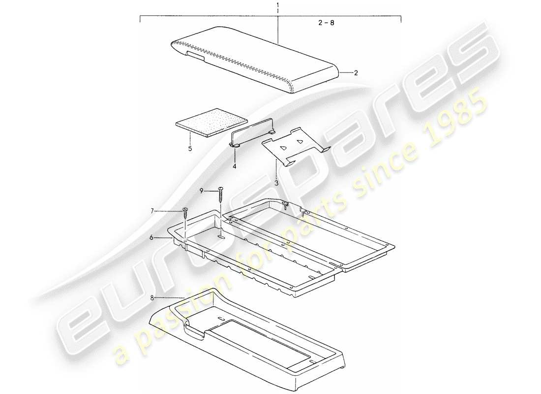 porsche 928 (1986) cassette holder part diagram