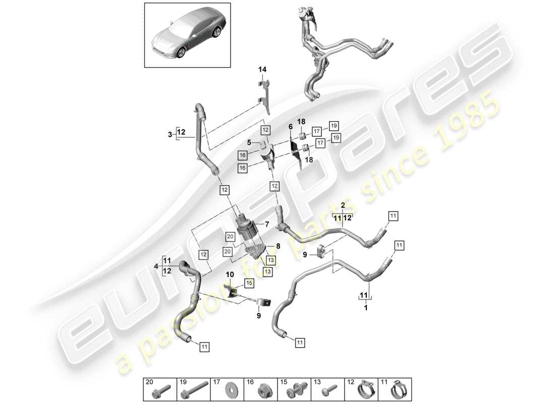 porsche panamera 971 (2019) heater part diagram