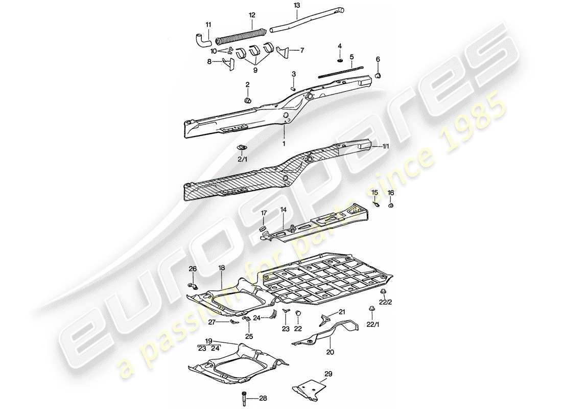 porsche 911 (1977) frame part diagram