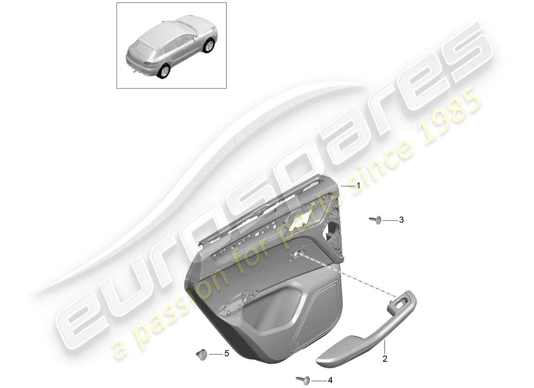 porsche macan (2018) door panel part diagram