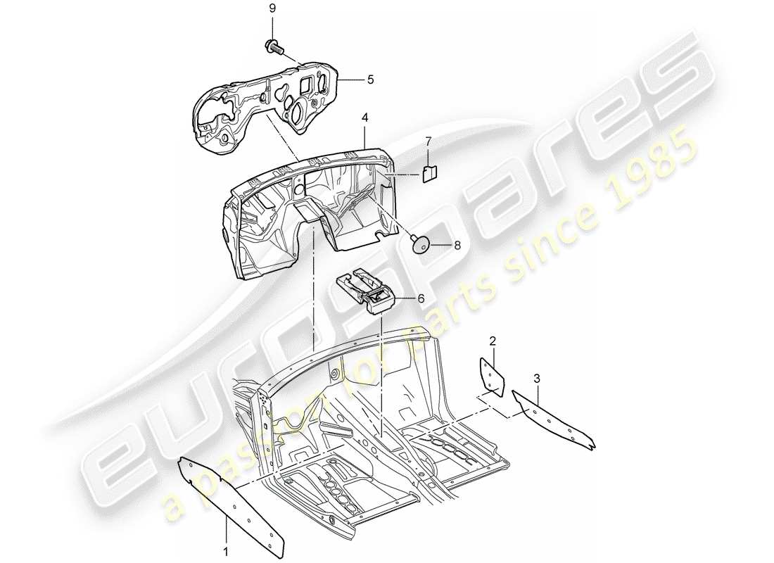 porsche cayenne (2009) sound absorber part diagram