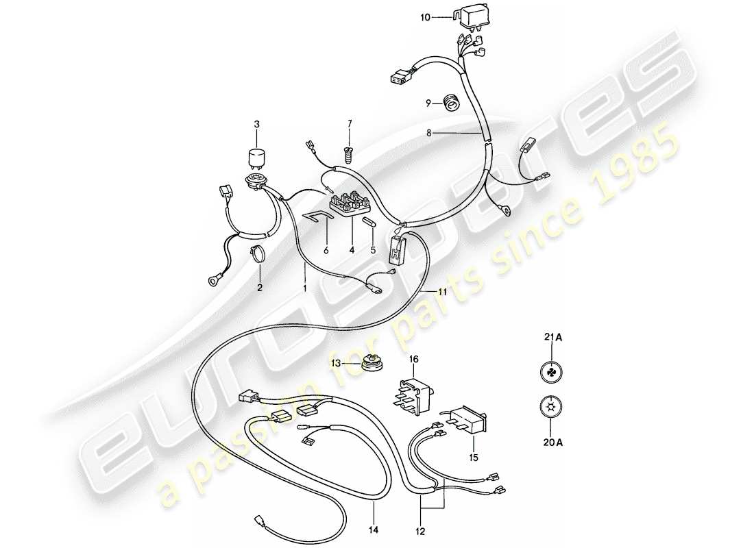 porsche 911 (1988) electrical components - for - air conditioner part diagram