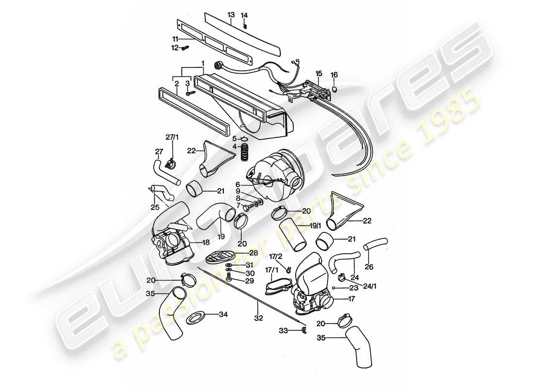 porsche 911 turbo (1977) ventilation - heating system 1 - d >> - mj 1976 part diagram