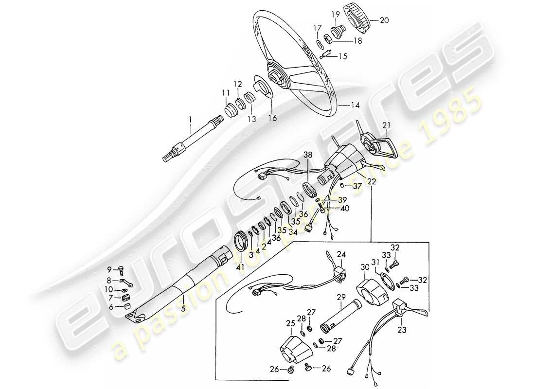 porsche 911/912 (1968) intermediate steering shaft - steering wheel - steering column switch - d >> - mj 1967 part diagram