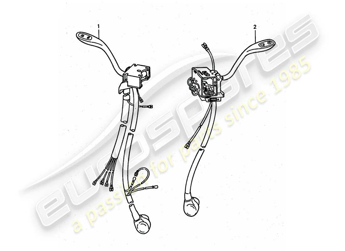 porsche 911 turbo (1977) steering column switch part diagram