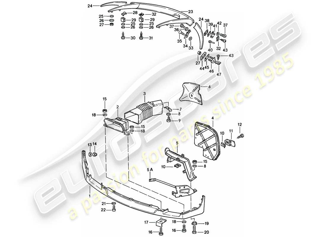 porsche 928 (1986) spoiler part diagram