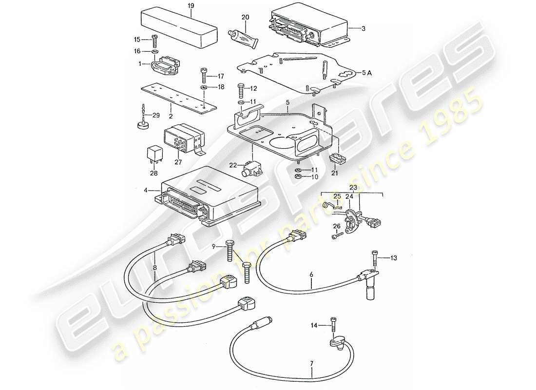 porsche 928 (1987) engine electrics - lh-jetronic part diagram