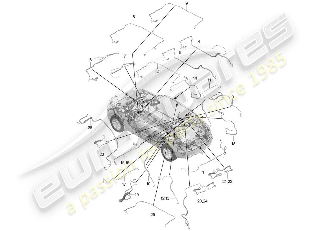 porsche macan (2014) single wiring part diagram