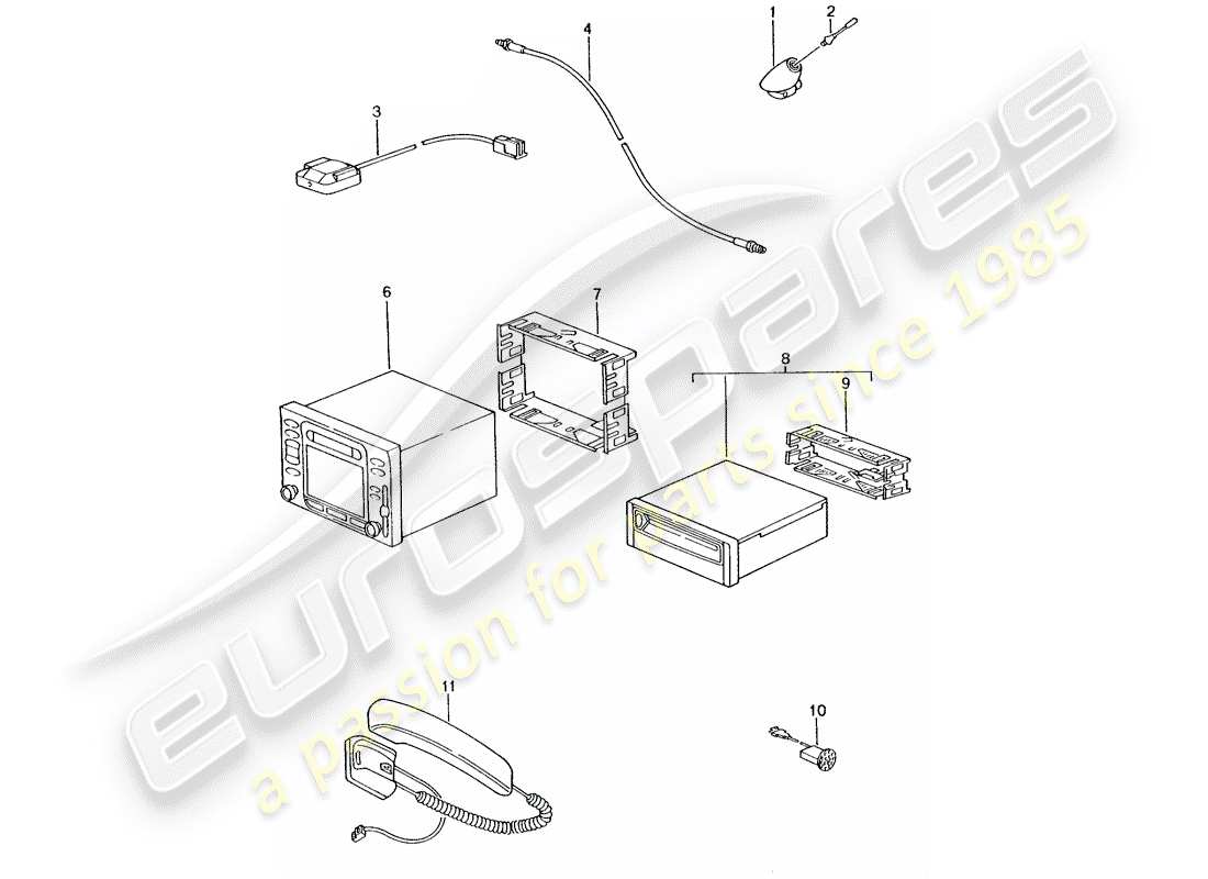 porsche boxster 986 (2003) navigation system - support part/receiver - d >> - mj 2002 part diagram