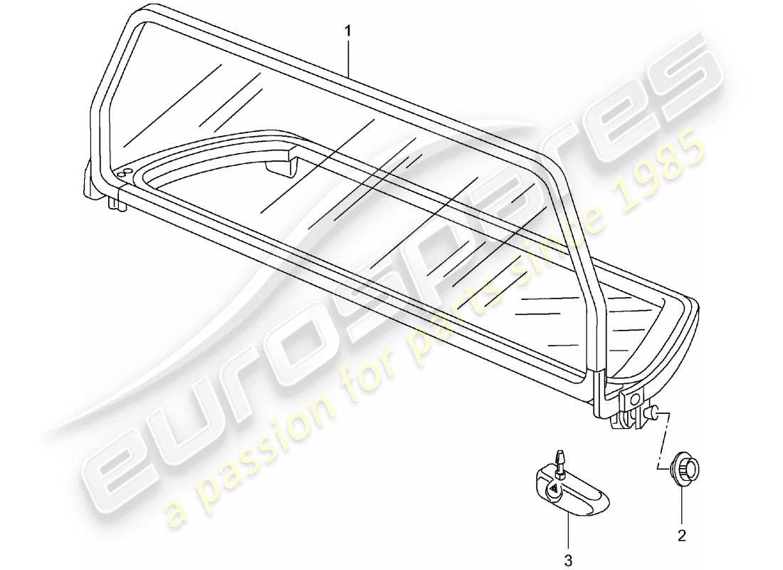 porsche 996 (2002) windscreen part diagram