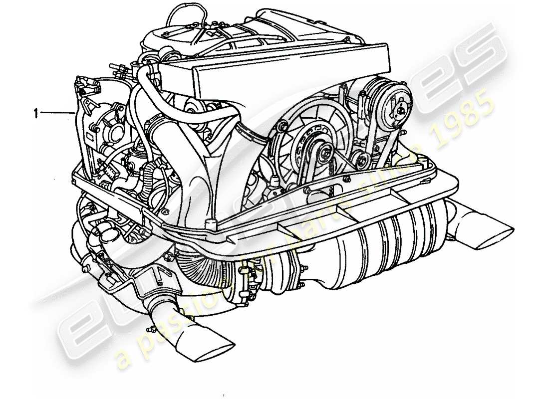 porsche replacement catalogue (1990) rebuilt engine part diagram