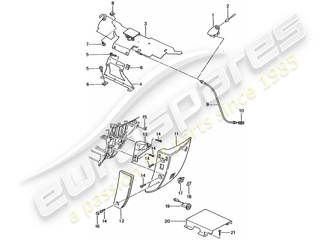 porsche 996 gt3 (2004) phone preparation part diagram