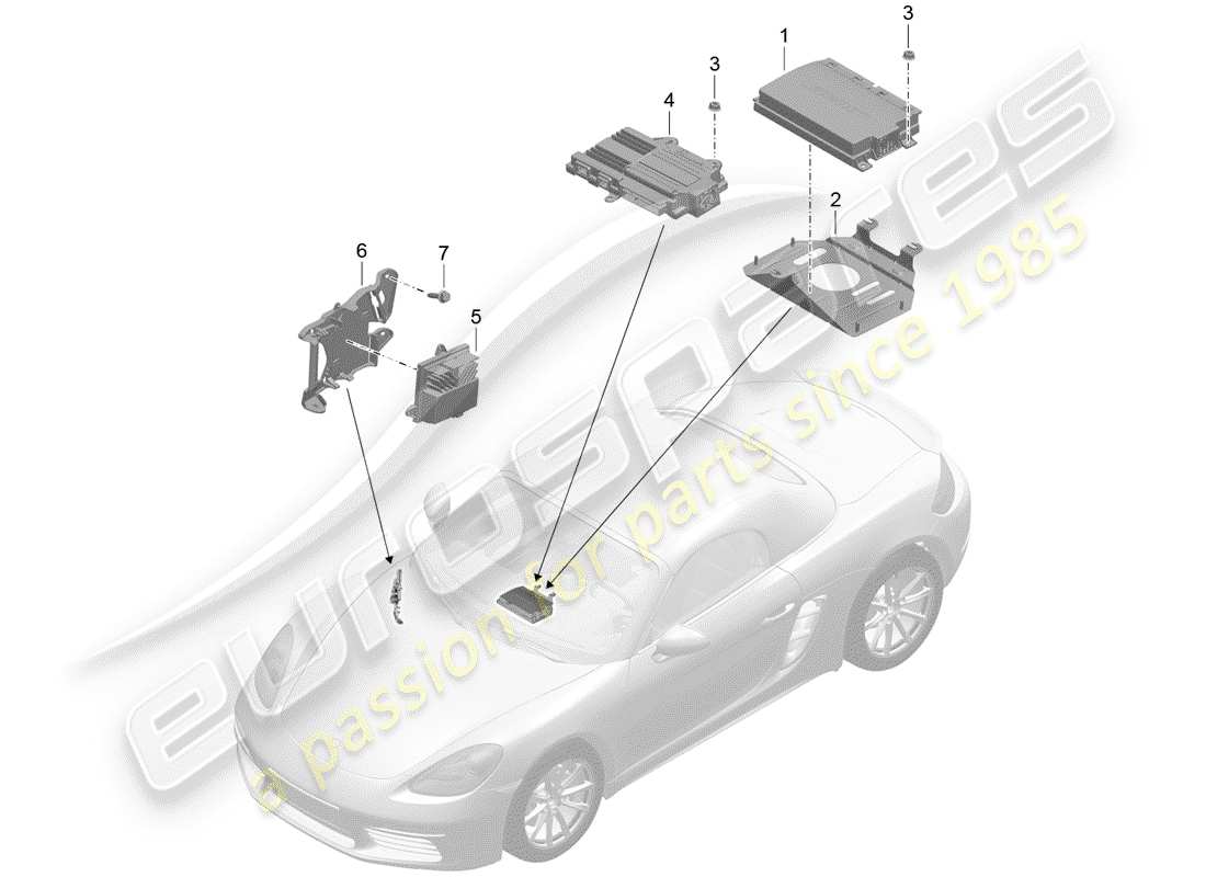 porsche 718 boxster (2019) amplifier part diagram