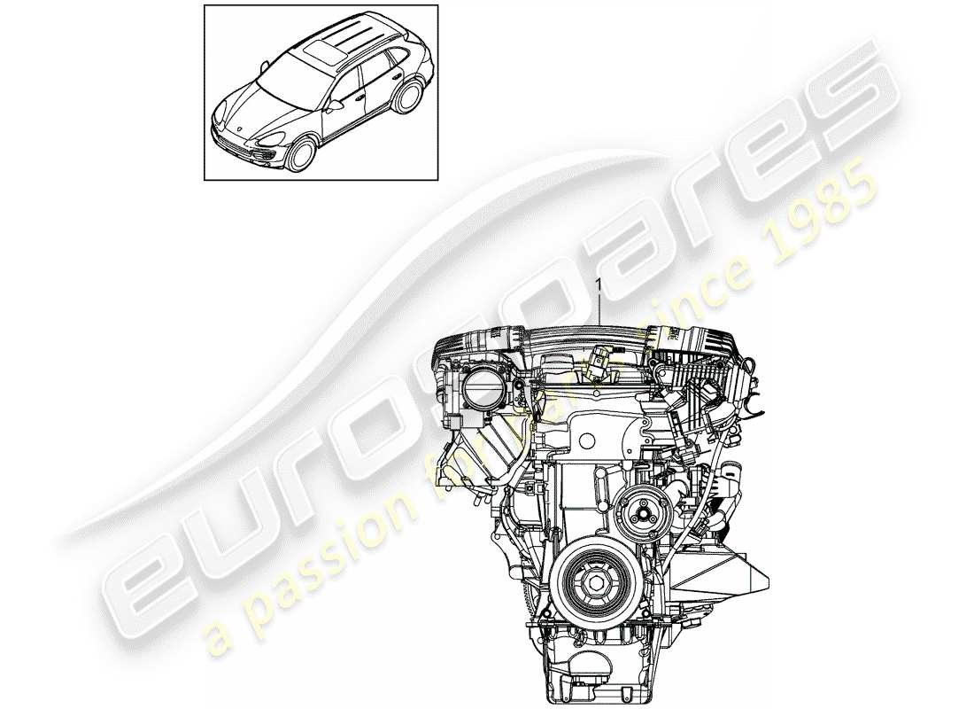 porsche cayenne e2 (2017) replacement engine part diagram