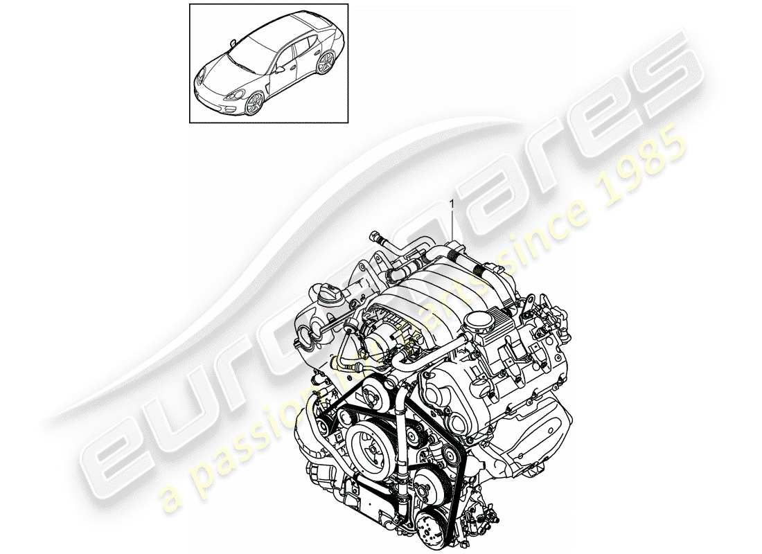 porsche panamera 970 (2010) replacement engine part diagram