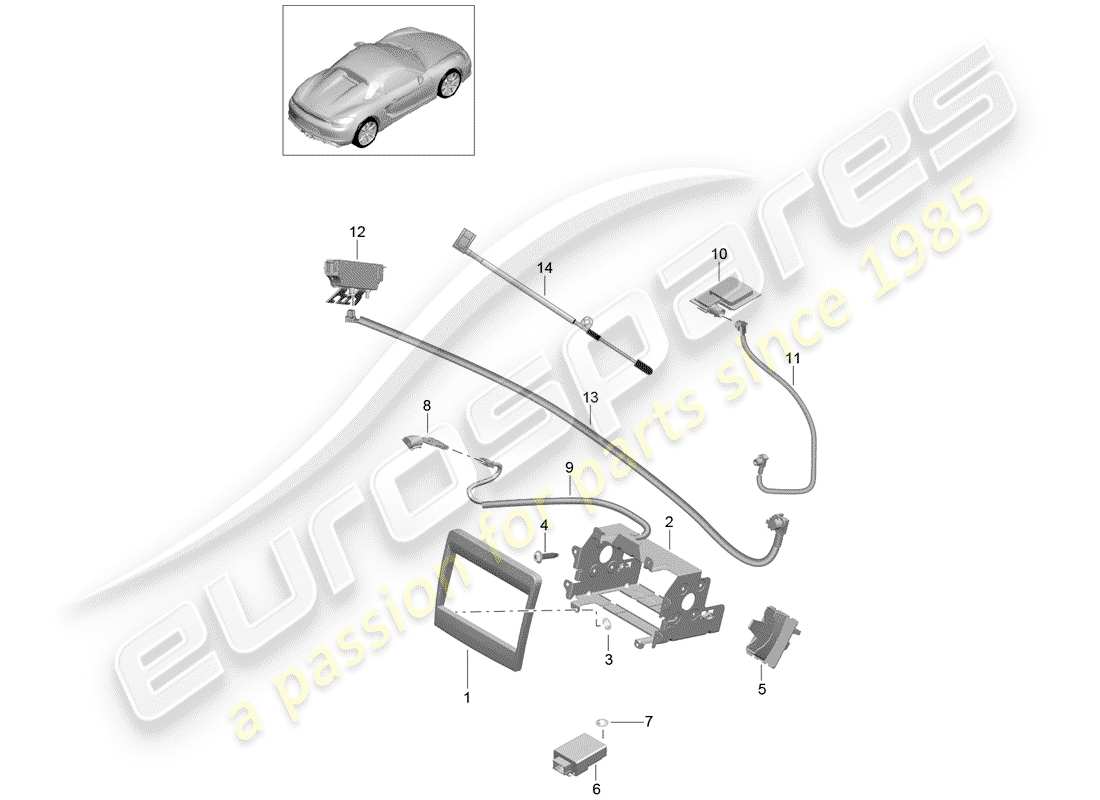 porsche boxster spyder (2016) preparation part diagram