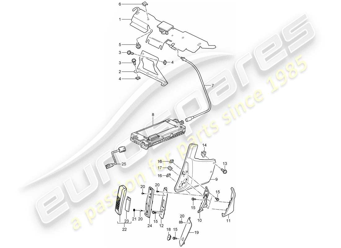 porsche boxster 987 (2010) telephone part diagram