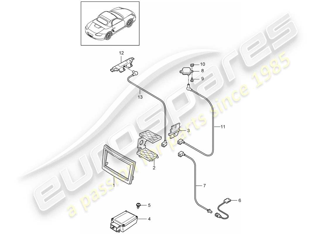 porsche boxster 987 (2010) preparation part diagram