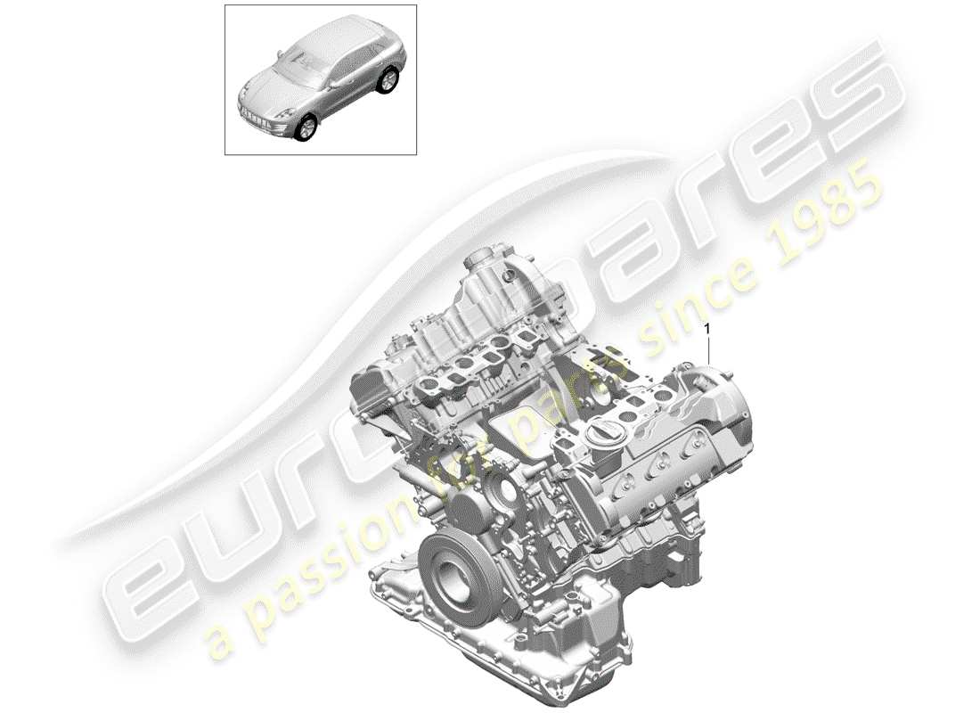 porsche macan (2018) long block part diagram