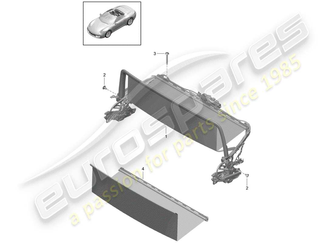 porsche 991 gen. 2 (2017) windscreen part diagram