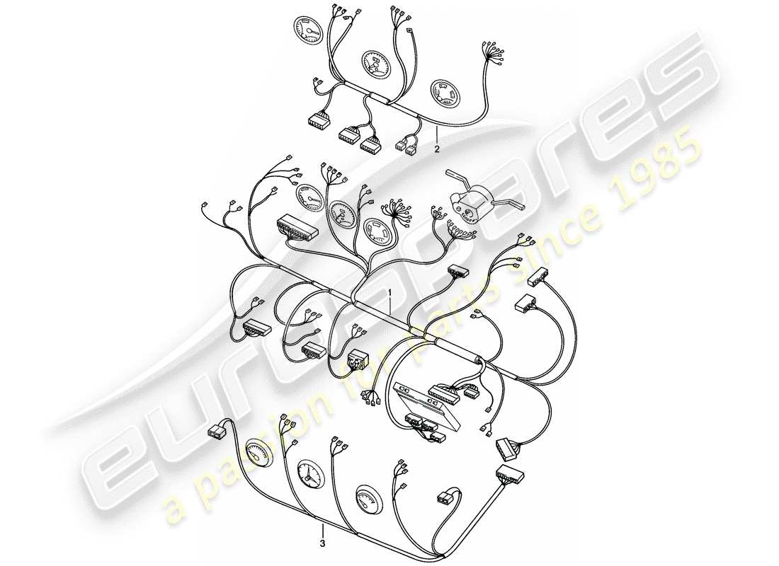 porsche 924 (1978) wiring harnesses part diagram