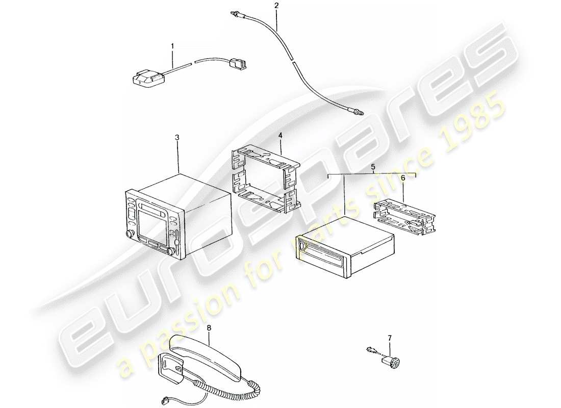 porsche 996 t/gt2 (2003) navigation system - support part/receiver - d >> - mj 2002 part diagram