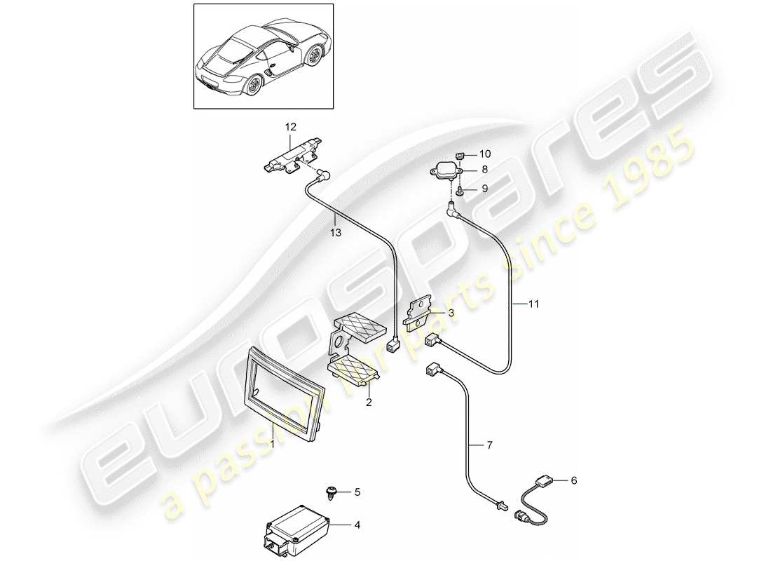 porsche cayman 987 (2011) preparation part diagram